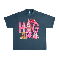 Midnight Navy hug me with gnome Urban Heavy Tee - NancyCooperArtShop