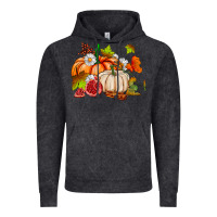 Pumpkins Daisies And Fall Leaf's Ado Vintage Hoodie | Teevron