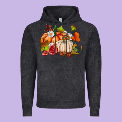 Pumpkins Daisies And Fall Leaf's Ado Vintage Hoodie Designed By Adodesignshop