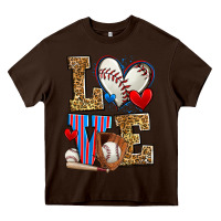 Chocolate Brown love baseball Heavy Core Tee - Zillion Design Studio