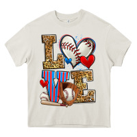 Cream love baseball Heavy Core Tee - Zillion Design Studio