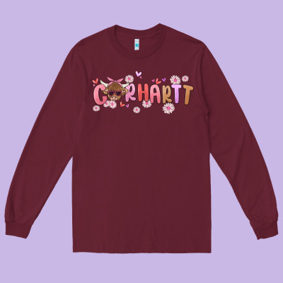 Carhartt Cow Valentines Day Long Sleeve Tee Designed By Maliassmallbusiness