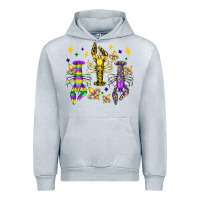 Heather Grey mardi gras craw fish olivia Urban Hoodie - OliviaCreatesArt