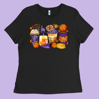 Basketball Coffee Cups Ladies Tee Designed By Zillion Design Studio