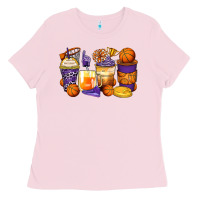 Bubblegum Pink basketball coffee cups Ladies Tee - Zillion Design Studio