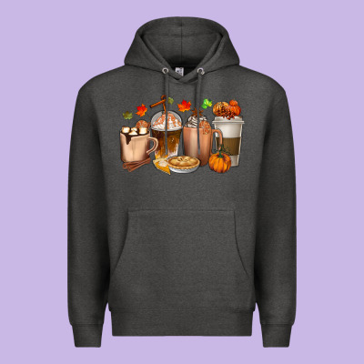 Pumpkin Spice Coffee Cups Premium Hoodie Designed By Texasbilliewilder