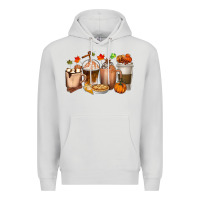 Dove Grey Pumpkin Spice Coffee Cups Premium Hoodie - texasbilliewilder