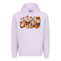 Lilac Pumpkin Spice Coffee Cups Premium Hoodie - texasbilliewilder