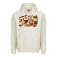 Oatmeal Heather Pumpkin Spice Coffee Cups Premium Hoodie - texasbilliewilder