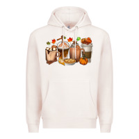 Pale Pink Pumpkin Spice Coffee Cups Premium Hoodie - texasbilliewilder