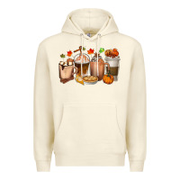 Sandshell Pumpkin Spice Coffee Cups Premium Hoodie - texasbilliewilder