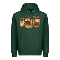 Sports Green Pumpkin Spice Coffee Cups Premium Hoodie - texasbilliewilder