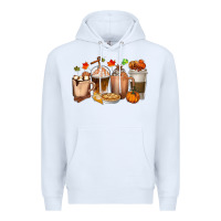 White Pumpkin Spice Coffee Cups Premium Hoodie - texasbilliewilder