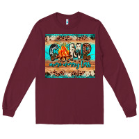 Burgundy camp more worry less Long Sleeve Tee - JahusDesignShop