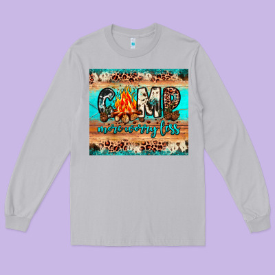 Camp More Worry Less Long Sleeve Tee Designed By Jahusdesignshop