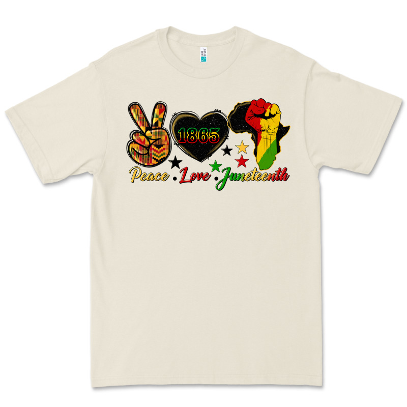 Peace Love Juneteenth Raised Fist Premium Tee by HRA Design Shop | Teevron