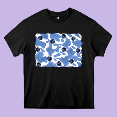 Distressed Blueberry Milkshake Cowhide Heavy Core Tee Designed By Ranaportraitstore