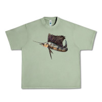 Oil Green Atlantic Sailfish Illustrations Urban Heavy Tee - LillyAllenDesigns