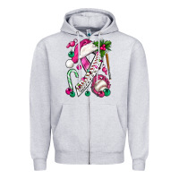 Heather Grey Pink Christmas Breast Cancer Ribbon Baseball Zipper Hoodie - BundleAndBundleShop