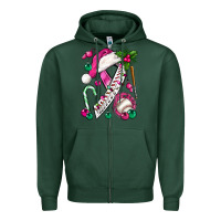 Sports Green Pink Christmas Breast Cancer Ribbon Baseball Zipper Hoodie - BundleAndBundleShop