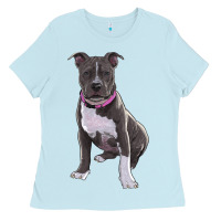 Baby Blue pitbull Ladies Tee - RanaPortraitStore