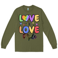 Army Green love is love pride Long Sleeve Tee - MaliasSmallBusiness