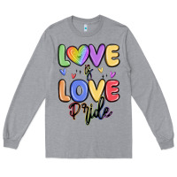 Heather Grey love is love pride Long Sleeve Tee - MaliasSmallBusiness
