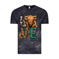 Cloud Black love long haired cow Vintage Tee - Jasminsmagicworld