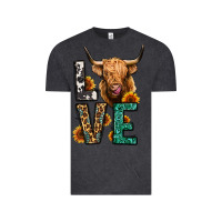 Vintage Black love long haired cow Vintage Tee - Jasminsmagicworld