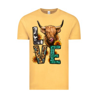 Vintage Mustard love long haired cow Vintage Tee - Jasminsmagicworld