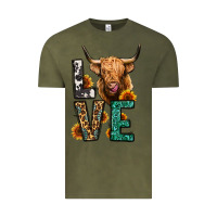 Vintage Olive love long haired cow Vintage Tee - Jasminsmagicworld