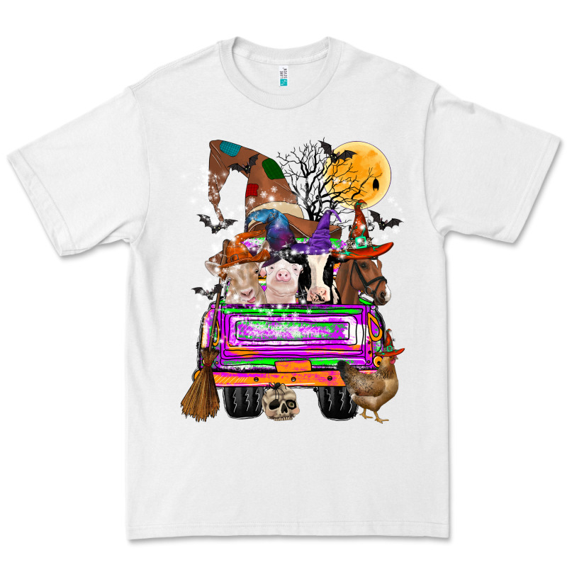 Hallloween Farm Animals Truck Premium Tee by CowhideDigitalArt | Teevron