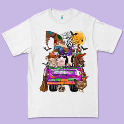 Hallloween Farm Animals Truck Premium Tee Designed By Cowhidedigitalart