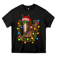 Black christmas horseshoe with horse Heavy Core Tee - RanaPortraitStore