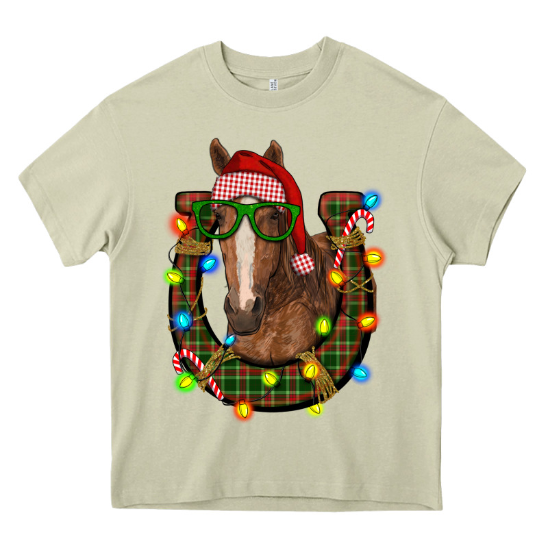 Christmas Horseshoe With Horse Heavy Core Tee by RanaPortraitStore | Teevron