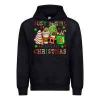 Black just a girl who loves christmas Urban Hoodie - OliviaCreatesArt