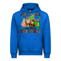 Cobalt just a girl who loves christmas Urban Hoodie - OliviaCreatesArt