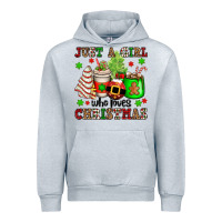 Heather Grey just a girl who loves christmas Urban Hoodie - OliviaCreatesArt