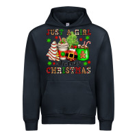 Navy just a girl who loves christmas Urban Hoodie - OliviaCreatesArt