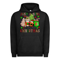 Pigment Black just a girl who loves christmas Urban Hoodie - OliviaCreatesArt