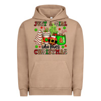 Pigment Burro just a girl who loves christmas Urban Hoodie - OliviaCreatesArt