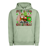 Pigment Oil Green just a girl who loves christmas Urban Hoodie - OliviaCreatesArt