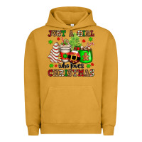 Pigment Peanut Butter just a girl who loves christmas Urban Hoodie - OliviaCreatesArt