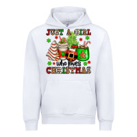 White just a girl who loves christmas Urban Hoodie - OliviaCreatesArt
