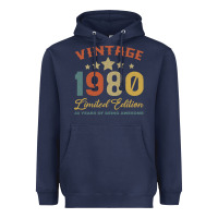 Navy Vintage 1980 Clothes 40 Years Old Retro 40th Birthday Heavyweight Hoodie - Bettercallsaul
