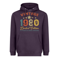 Plum Vintage 1980 Clothes 40 Years Old Retro 40th Birthday Heavyweight Hoodie - Bettercallsaul