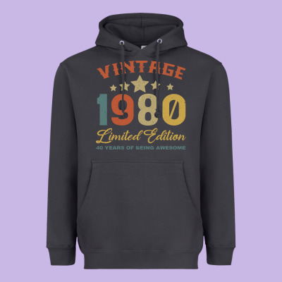 Vintage 1980 Clothes 40 Years Old Retro 40th Birthday Heavyweight Hoodie Designed By Bettercallsaul