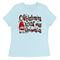 Baby Blue christmas with my gnomies Ladies Tee - JahusDesignShop
