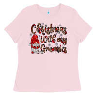 Bubblegum Pink christmas with my gnomies Ladies Tee - JahusDesignShop