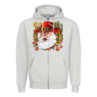 Dove Grey Cowboy Santa Zipper Hoodie - BundleAndBundleShop